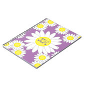 Daisy Monogram Lila weiß und gelb Notizblock (Linke Seite)
