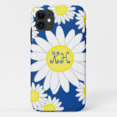 Daisy Monogram Navy Blue White und Yellow Case-Mate iPhone Hülle (Rückseite)