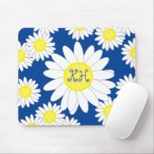 Daisy Monogram Navy Blue White und Yellow Mousepad (Mit Mouse)