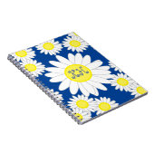 Daisy Monogram Navy Blue White und Yellow Notizblock (Rechte Seite)