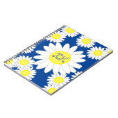 Daisy Monogram Navy Blue White und Yellow Notizblock (Linke Seite)