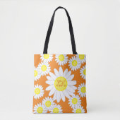 Daisy Monogram Orange White and Yellow Toag Bag Tasche (Vorderseite)
