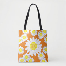 Daisy Monogram Orange White and Yellow Toag Bag Tasche