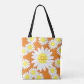 Daisy Monogram Orange White and Yellow Toag Bag Tasche (Rückseite)