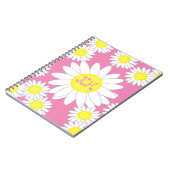 Daisy Monogram Pink White und Gelb Notizblock (Linke Seite)