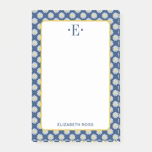 Daisy Monogram Post-it Klebezettel (Vorderseite)