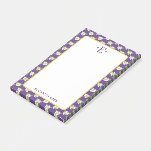 Daisy Monogram Post-it Klebezettel (angewinkelt)
