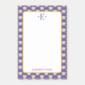 Daisy Monogram Post-it Klebezettel (Vorderseite)