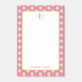 Daisy Monogram Post-it Klebezettel (Vorderseite)