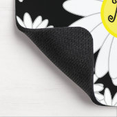 Daisy Monogram Schwarz-weiß und gelb Mousepad (Ecke)