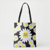 Daisy Monogram Schwarz-weiß und Gelbtasche Tasche (Vorderseite)