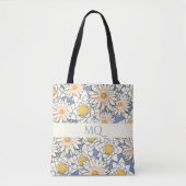 Daisy Monogram Spring Floral Tasche (Vorderseite)