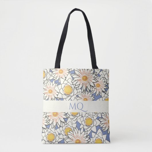 Daisy Monogram Spring Floral Tasche (Vorderseite)