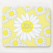 Daisy Monogram weiß und gelb Mousepad (Vorne)