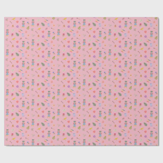 Daisy Motif Geschenkpapier (Flach)