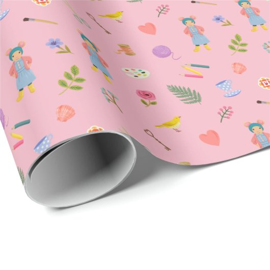 Daisy Motif Geschenkpapier (Rolleneckpunkt)