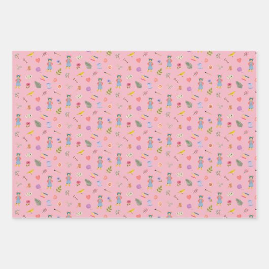 Daisy Motif Geschenkpapier Set (Vorderseite 2)