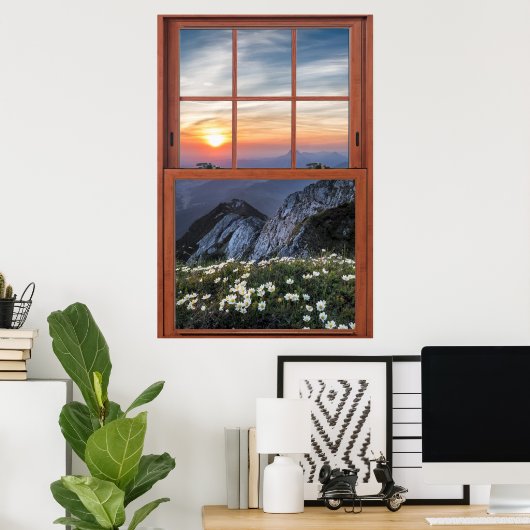 Daisy Mountain Window Illusion Poster (Heimbüro)