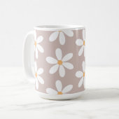 Daisy mug, Retro Flower Mug Kaffeetasse (Vorderseite Links)