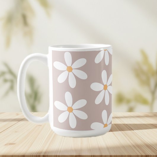 Daisy mug, Retro Flower Mug Kaffeetasse