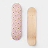 Daisy Muster Floral White Daisies Pink Skateboard (Vorderseite)