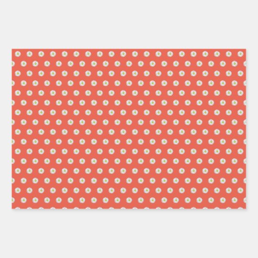 Daisy-Muster Geschenkpapier Set (Vorderseite)
