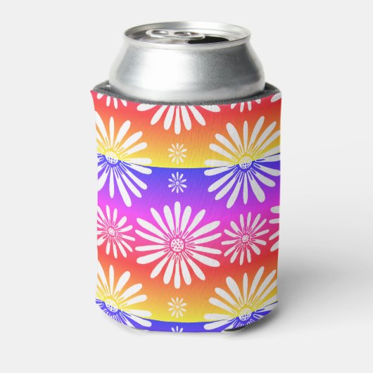 Daisy Muster Lila Gelb Dose Cooler Dosenkühler (Kanne Rückseite)
