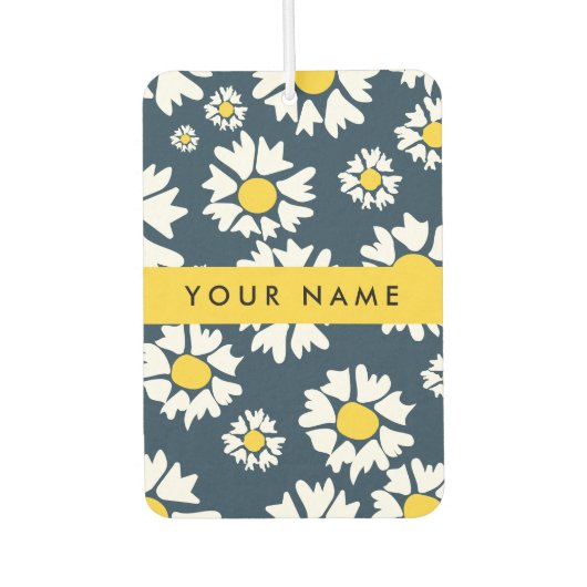 Daisy Muster, White Daisies, Ihr Name Autolufterfrischer (Vorderseite)