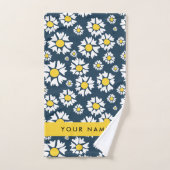 Daisy Muster, White Daisies, Ihr Name Badhandtuch Set (Handtuch)