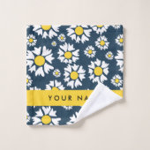 Daisy Muster, White Daisies, Ihr Name Badhandtuch Set (Waschlappen)