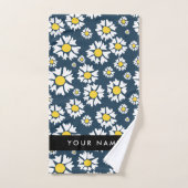 Daisy Muster, White Daisies, Ihr Name Badhandtuch Set (Handtuch)