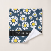 Daisy Muster, White Daisies, Ihr Name Badhandtuch Set (Waschlappen)