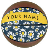 Daisy Muster, White Daisies, Ihr Name Basketball (Vorderseite)