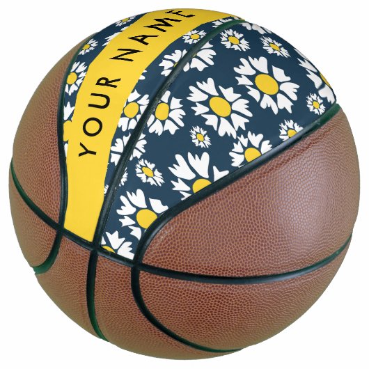 Daisy Muster, White Daisies, Ihr Name Basketball (angewinkelt)