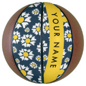 Daisy Muster, White Daisies, Ihr Name Basketball (Vertikal)
