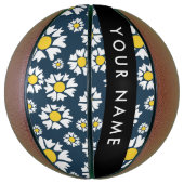 Daisy Muster, White Daisies, Ihr Name Basketball (Vertikal)