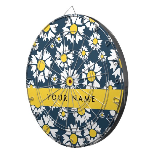 Daisy Muster, White Daisies, Ihr Name Dartscheibe (Vorderseite rechts)