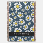 Daisy Muster, White Daisies, Ihr Name Decke (Vorderseite Vertikal)