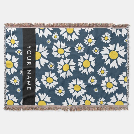 Daisy Muster, White Daisies, Ihr Name Decke (Vorderseite)