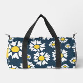 Daisy Muster, White Daisies, Ihr Name Duffle Bag (Vorderseite)