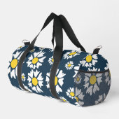 Daisy Muster, White Daisies, Ihr Name Duffle Bag (Rechte Ecke)