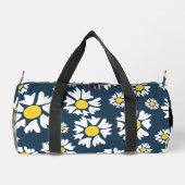 Daisy Muster, White Daisies, Ihr Name Duffle Bag (Rückseite)