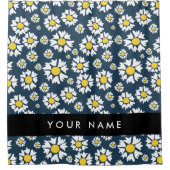 Daisy Muster, White Daisies, Ihr Name Duschvorhang (Vorderseite)