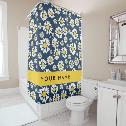 Daisy Muster, White Daisies, Ihr Name Duschvorhang (Beispiel)