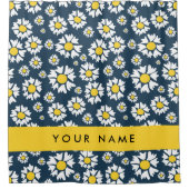 Daisy Muster, White Daisies, Ihr Name Duschvorhang (Vorderseite)