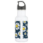Daisy Muster, White Daisies, Ihr Name Edelstahlflasche (Rückseite)