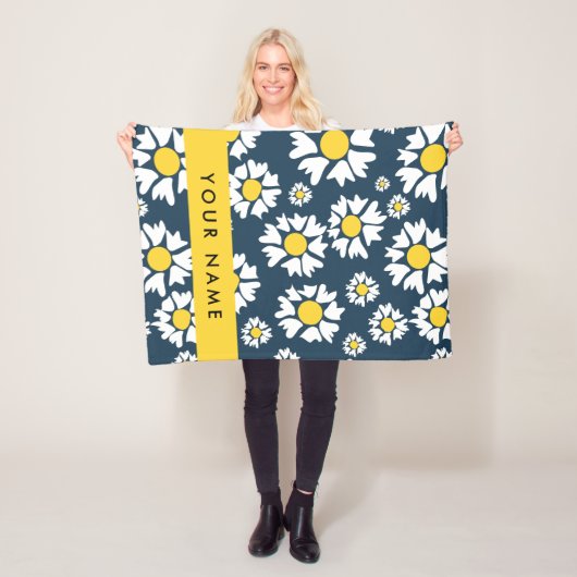 Daisy Muster, White Daisies, Ihr Name Fleecedecke (Beispiel)
