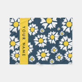 Daisy Muster, White Daisies, Ihr Name Fleecedecke (Vorderseite (Horizontal))