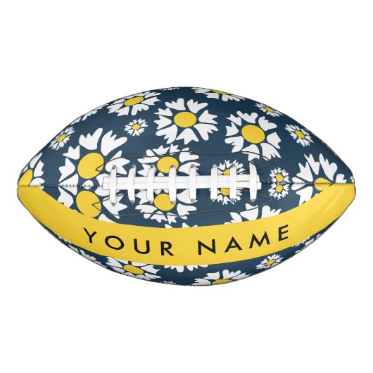 Daisy Muster, White Daisies, Ihr Name Football (Vorderseite)