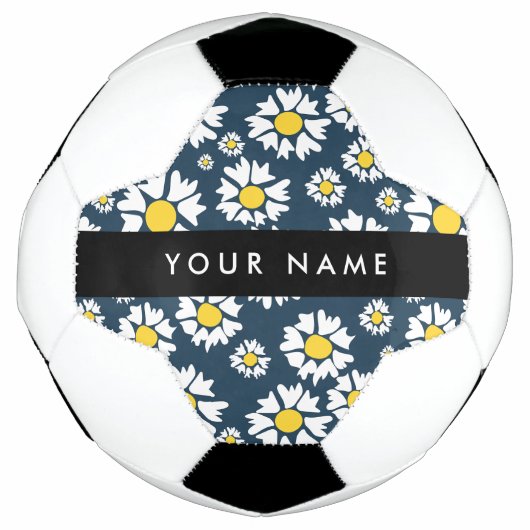 Daisy Muster, White Daisies, Ihr Name Fußball (Vorderseite)